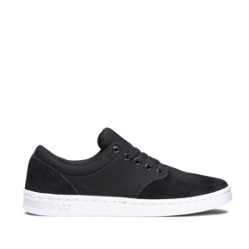 Supra Mens CHINO COURT Black/White Low Top Shoes | CA-29488